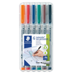 Folienstifte Lumocolor 315 M Etui 1,0mm mittel sortiert wasserlöslich Staedtler 315WP6 (ETUI=6 STÜCK) Produktbild Additional View 1 S