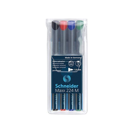 Folienstifte Maxx 224 M Etui 1,0mm mittel sortiert wasserfest Schneider 1208 (ETUI=4 STÜCK) Produktbild