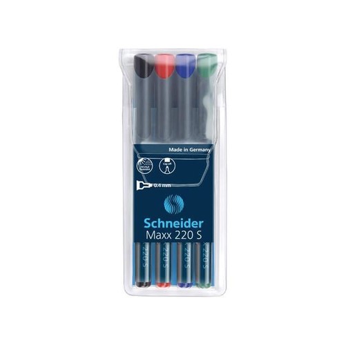Folienstift Maxx 220 S Etui 0,4mm superfein sortiert Schneider 112494 (ETUI=4 STÜCK) Produktbild Front View L