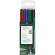 Folienstifte Multimark F Etui 0,6mm fein sortiert wasserlöslich Faber Castell 151404 (ETUI=4 STÜCK) Produktbild Additional View 4 S