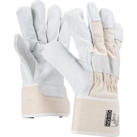 OX-ON Rindspaltleder-Handschuh / Worker Basic 2000 / Gr. 11 / weiß / beige Produktbild