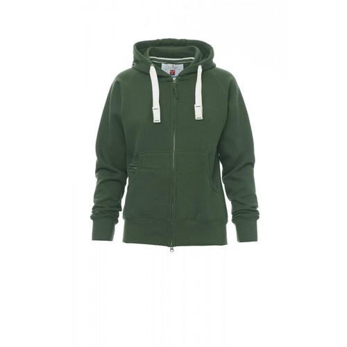 Payper DALLAS+ LADY Damen-Sweatjacke angeraut / Gr. XS / grün Produktbild Front View L