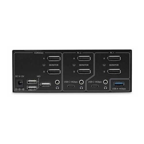 StarTech.com 2-Port Dual-Monitor DisplayPort KVM Switch, 8K 60Hz / 4K 144Hz, DP 1.4, 2x USB 10Gbps P Produktbild Additional View 2 L
