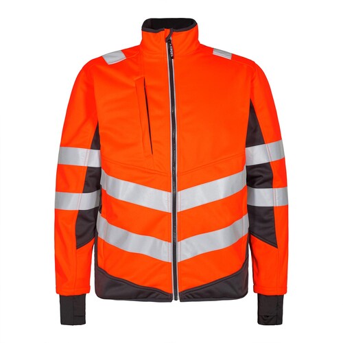 F. ENGEL Safety Softshell-Jacke   Klasse 2 / Gr. 4XL /  orange-anthrazitgrau Produktbild