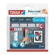 Powerstrips CLICK Klettbandstreifen small weiß Haftkraft bis 1,8kg Tesa 6x2cm  77720-00000 (PACK=4x2 STÜCK) Produktbild