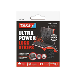 Ultra Power Lock Strips 25x50mm bis 4kg Haftkraft schwarz Tesa 55234-00000 (PACK=2 PAAR) Produktbild