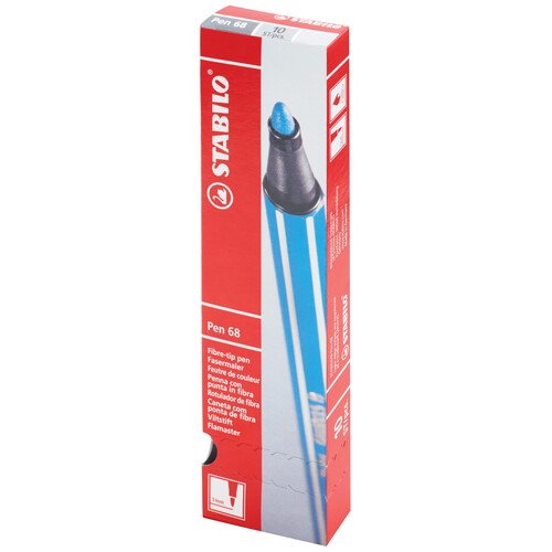 Fasermaler Pen 68 1mm Rundspitze dunkelblau Stabilo 68/41 Produktbild Additional View 2 L