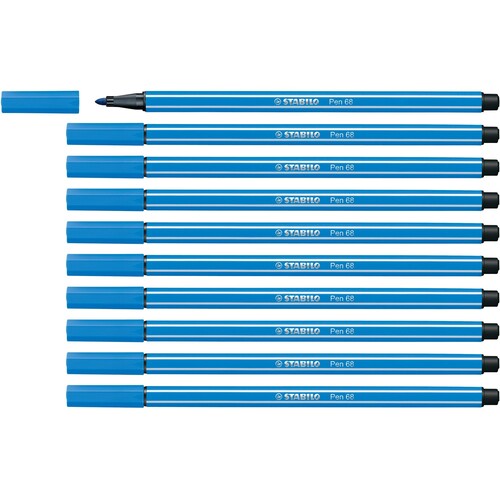 Fasermaler Pen 68 1mm Rundspitze dunkelblau Stabilo 68/41 Produktbild Additional View 3 L