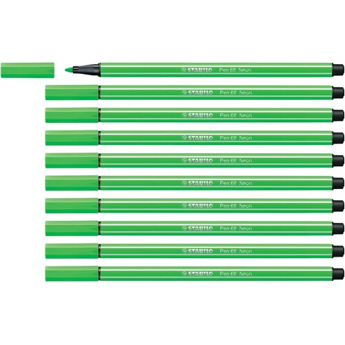 Fasermaler Pen 68 1mm Rundspitze neongrün Stabilo 68/033 Produktbild Additional View 3 L