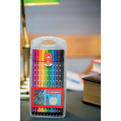 Fasermaler Pen 68 Etui 1mm Rundspitze sortiert Stabilo 6810PL (ETUI=10 STÜCK) Produktbild Additional View 3 L