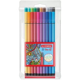 Fasermaler Pen 68 Etui 1mm Rundspitze sortiert Stabilo 6820/PL (ETUI=20 STÜCK) Produktbild