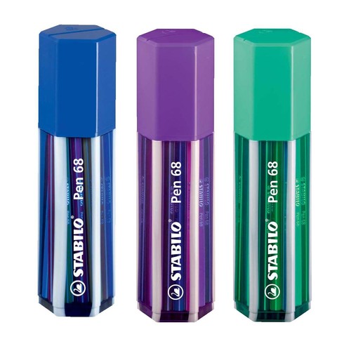 Fasermaler Pen 68 Big Pen Box 1mm Rundspitze sortiert Stabilo 6820-1 (ETUI=20 STÜCK) Produktbild Additional View 3 L