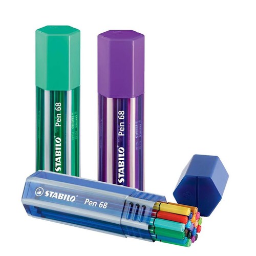 Fasermaler Pen 68 Big Pen Box 1mm Rundspitze sortiert Stabilo 6820-1 (ETUI=20 STÜCK) Produktbild Additional View 4 L