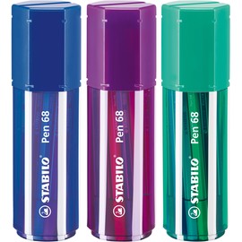 Fasermaler Pen 68 Big Pen Box 1mm Rundspitze sortiert Stabilo 6820-1 (ETUI=20 STÜCK) Produktbild