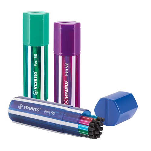 Fasermaler Pen 68 Big Pen Box 1mm Rundspitze sortiert Stabilo 6820-1 (ETUI=20 STÜCK) Produktbild Additional View 1 L