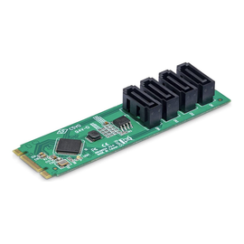 StarTech.com 4-Port M.2 to SATA Adapter Card, M.2 PCIe 3.0 to SATA HDD/SSD Expansion Card, ASM1064 C Produktbild