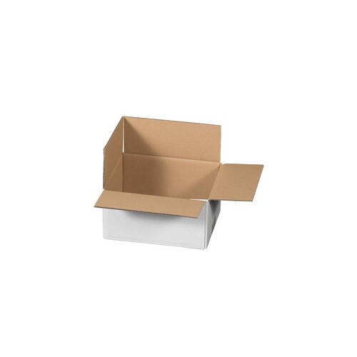 Versandkarton 1-wellig weiß 217x172x110 mm / FEFCO 0201 / 1.20B Produktbild Front View L