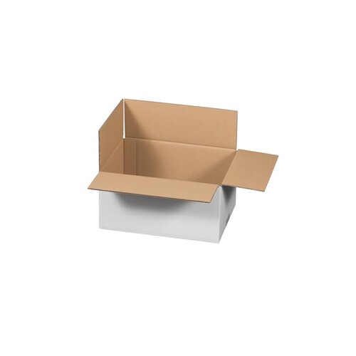 Versandkarton 2-wellig weiß 304x217x150 mm / FEFCO 0201 / 2.30BE Produktbild Front View L