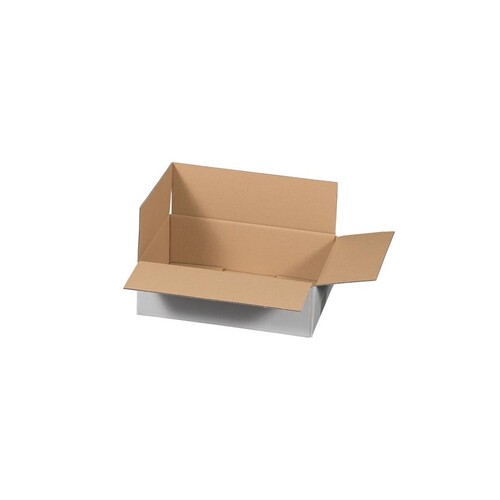 Wellpappe Faltkarton weiß 295x195x90 mm / 1.20B / FEFCO 0201 Produktbild Front View L