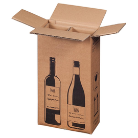 Wein-Versandkarton für 2 Fl. 204x108x368 mm / braun Produktbild