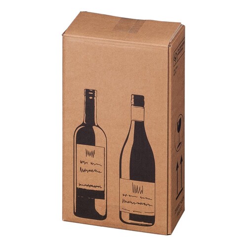 Wein-Versandkarton für 2 Fl. 204x108x368 mm / braun Produktbild Additional View 2 L