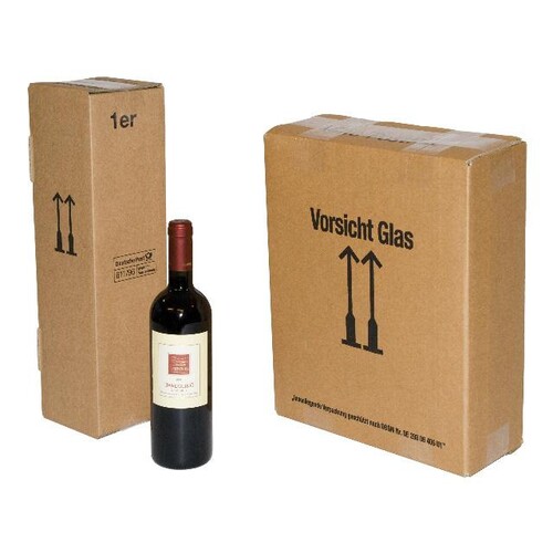 Wein-Versandkarton für 1 Fl. 106x106x420 mm / braun Produktbild Additional View 5 L