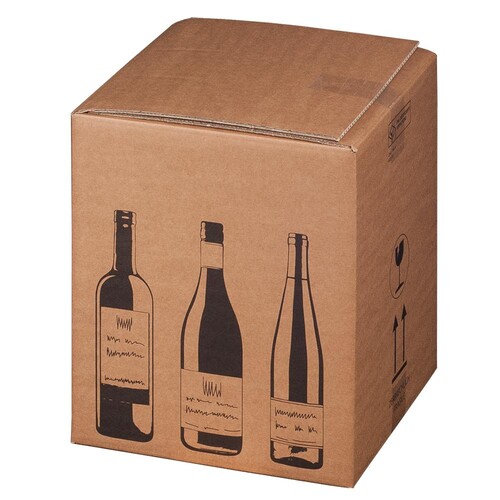 Wein-Versandkarton für 9 Fl. 316x305x368 mm / braun Produktbild Additional View 1 L