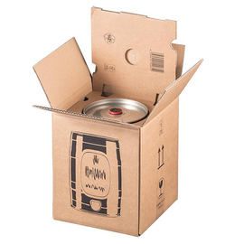 Bierfasskarton mit Einlage für 5l Fass 228x228x271 mm / braun Produktbild