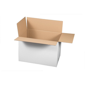 Versandkarton 2-wellig weiß 600x400x400 mm / FEFCO 0201 / 2.30BE Produktbild