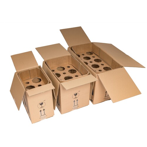 Wein-Versandkarton für 6 Fl. 305x212x368 mm / braun Produktbild Additional View 1 L