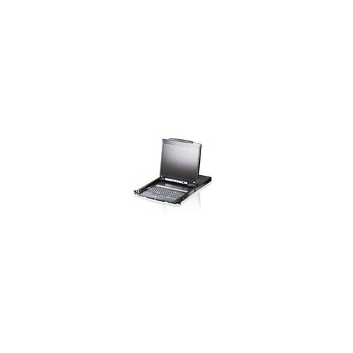 ATEN Slideaway CL5800N - KVM-Konsole - PS/2, USB - Deutsch - 48.3 cm (19") Produktbild Front View L