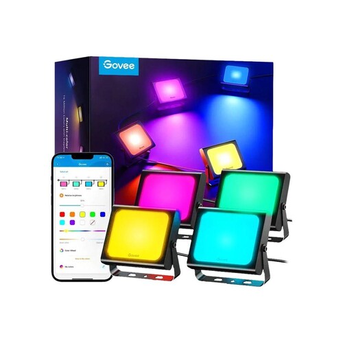 Govee H7060 - Flutlicht - LED - Klasse G - RGBICWW - 2700-6500 K (Packung mit 4) Produktbild Front View L