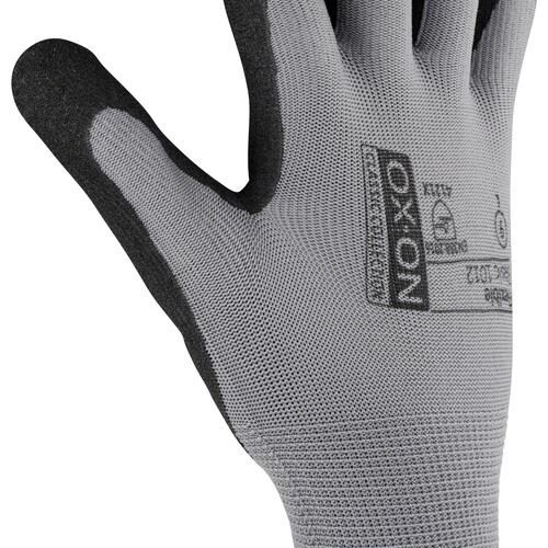 OX-ON Montagehandschuh Nylon-Strick Flexible Basic 1012 Gr. 6 / grau-schwarz Produktbild Additional View 6 L