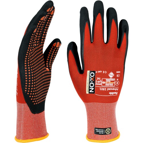 OX-ON Montagehandschuh  Nylon / Flexible Advanced 1901 / Gr. 9 / rot/schwarz Produktbild Additional View 2 L