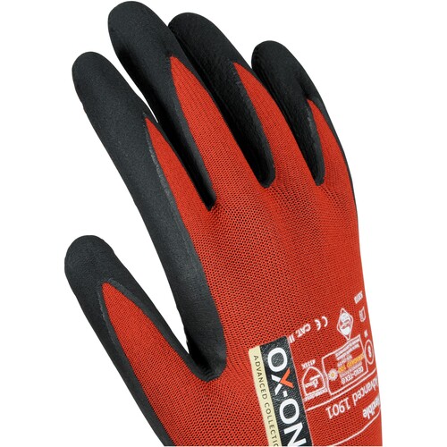OX-ON Montagehandschuh  Nylon / Flexible Advanced 1901 / Gr. 9 / rot/schwarz Produktbild Additional View 7 L
