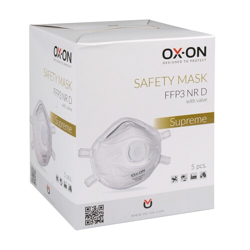 OX-ON Einwegmaske mit Ventil / NR D W/Valve Supreme FFP3 313.30 (PACK=5 STÜCK) Produktbild Additional View 1 L