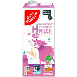 H-Milch G&G laktosefrei 1,5% Fett 1L (ST=1 LITER) Produktbild