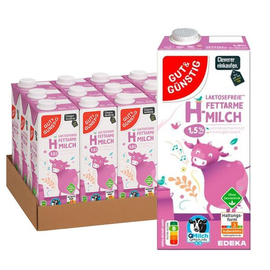 H-Milch G&G laktosefrei 1,5% Fett 1L (KTN=12 STÜCK) Produktbild