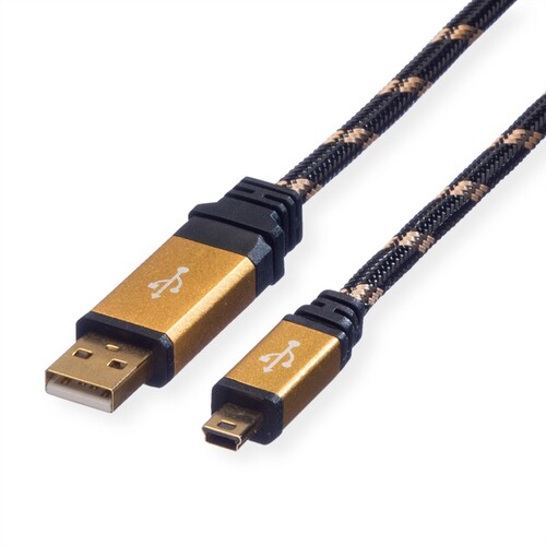 ROLINE Gold - USB-Kabel - Mini-USB, Typ B (M) Produktbild Additional View 1 L