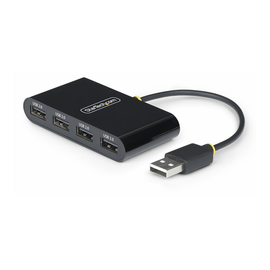 StarTech.com 4-Port USB 2.0 Hub, USB Bus Powered, Small Travel Mini USB Hub, USB 2.0 Splitter, Multi Produktbild