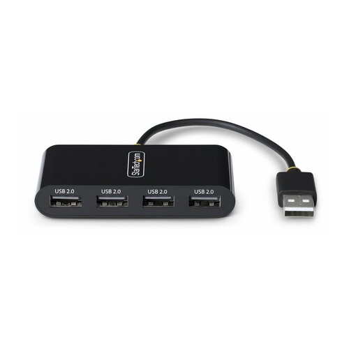 StarTech.com 4-Port USB 2.0 Hub, USB Bus Powered, Small Travel Mini USB Hub, USB 2.0 Splitter, Multi Produktbild Additional View 1 L