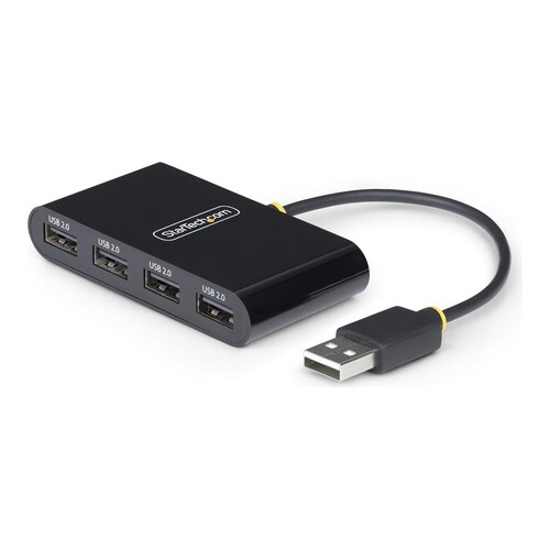 StarTech.com 4-Port USB 2.0 Hub, USB Bus Powered, Small Travel Mini USB Hub, USB 2.0 Splitter, Multi Produktbild Additional View 3 L