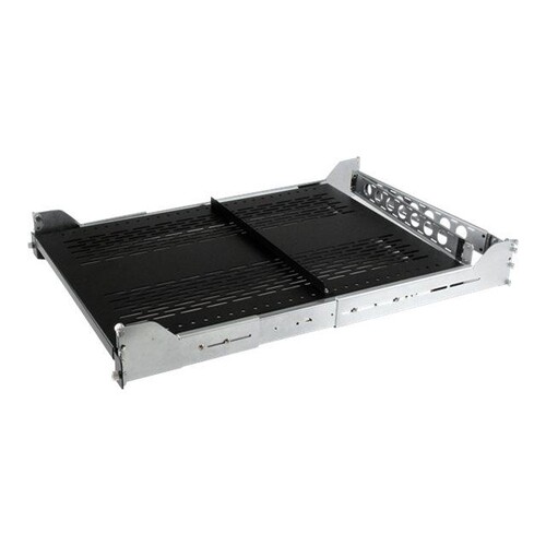 StarTech.com 2HE ausziehbarer belüfteter Fachboden für 19 Serverschrank mit Kabelführung / Produktbild Additional View 1 L
