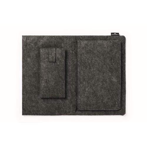 Schutzhülle MultiBag 16,4" Effect aus PET-Filz anthrazit Durable 507158 +Zubehörtasche und Handytasche Produktbild