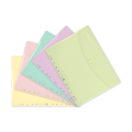 Dokumententasche A4 mit Abheftrand rechts offen pastell farbig sortiert PP Oxford 400185545 (PACK=5 STÜCK) Produktbild