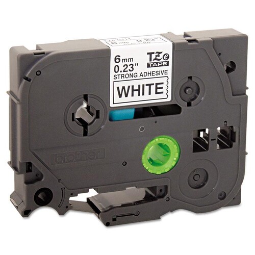 P-touch Schriftbandkassette 6mmx8m schwarz auf weiß Brother TZe-S211 extra stark Produktbild Front View L