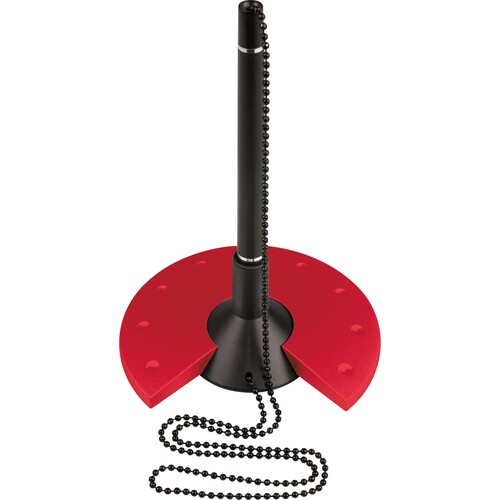 Kugelschreiberständer Durchmesser 100mm/H 155mm schwarz-rot Helit H6359092 Produktbild Front View L