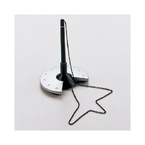 Kugelschreiberständer Silver Durchmesser 100mm/H 155mm silber-schwarz Helit H6220399 Produktbild Front View L