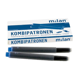 Tintenpatrone für Füllhalter Kombi königsblau Milan 366 (PACK=5 STÜCK) Produktbild