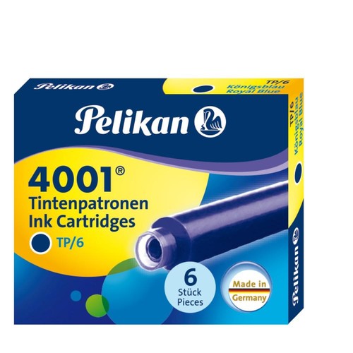 Tintenpatronen kurz für Füllhalter 4001 TP/6 königsblau löschbar   Pelikan 100401545 (ETUI=6 STÜCK) Produktbild Additional View 1 L